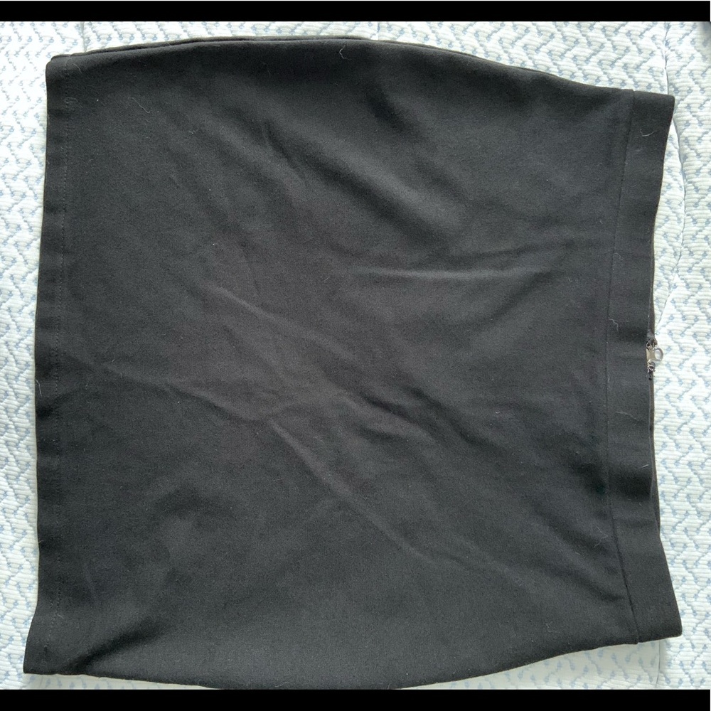 Plain black mini skirt